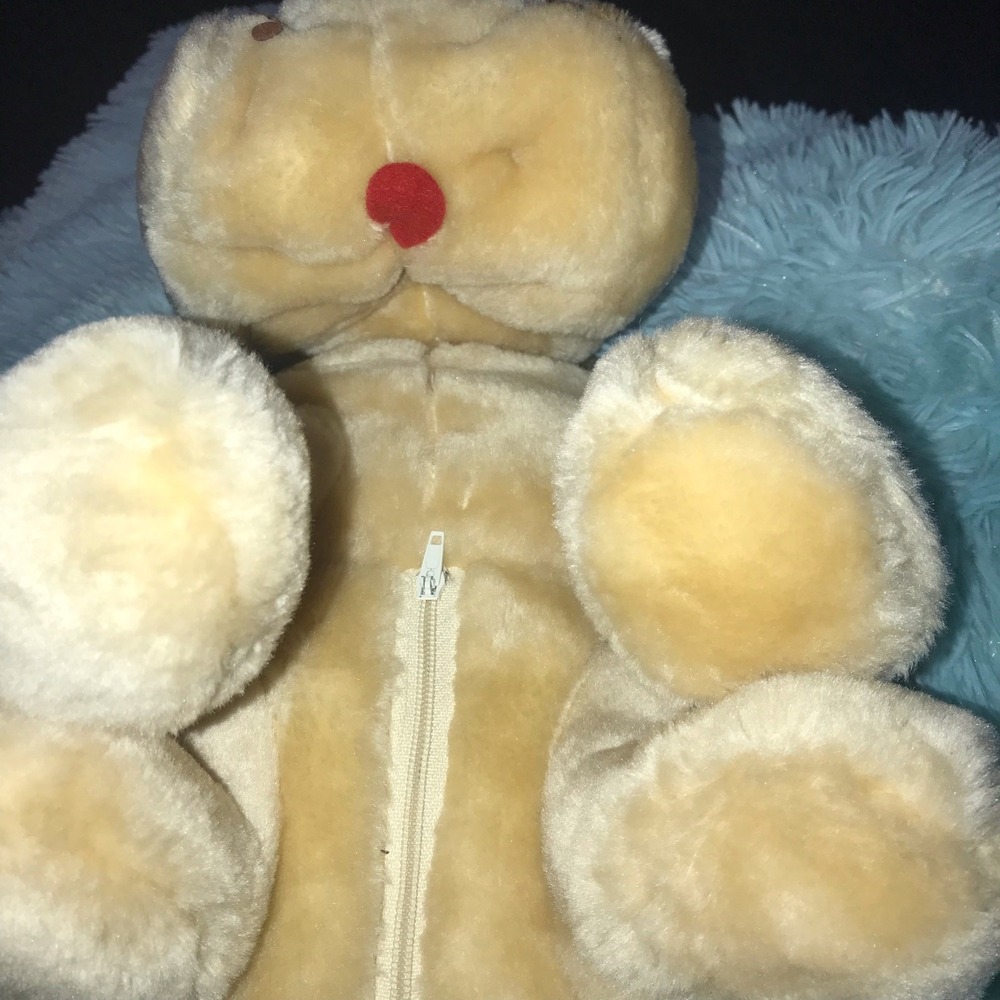 Guard Dog Plush Zippered Belly Brown Ears Tail